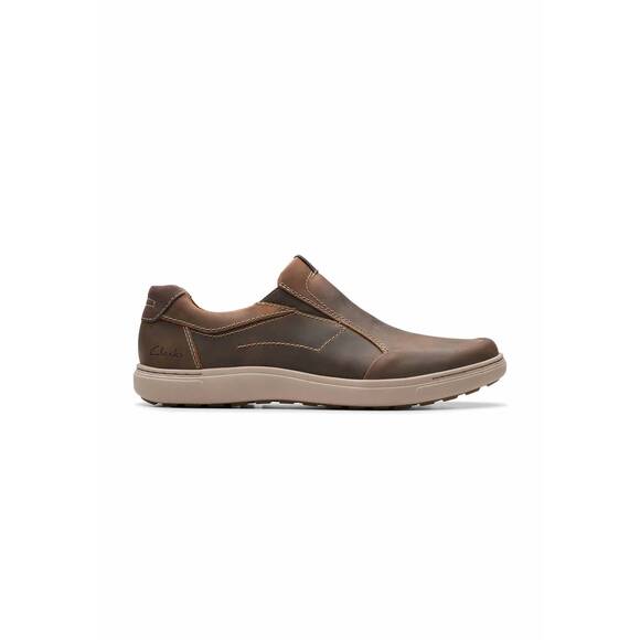 NEW CLARKS men’s mapstone step casual slip-on shoes in brown